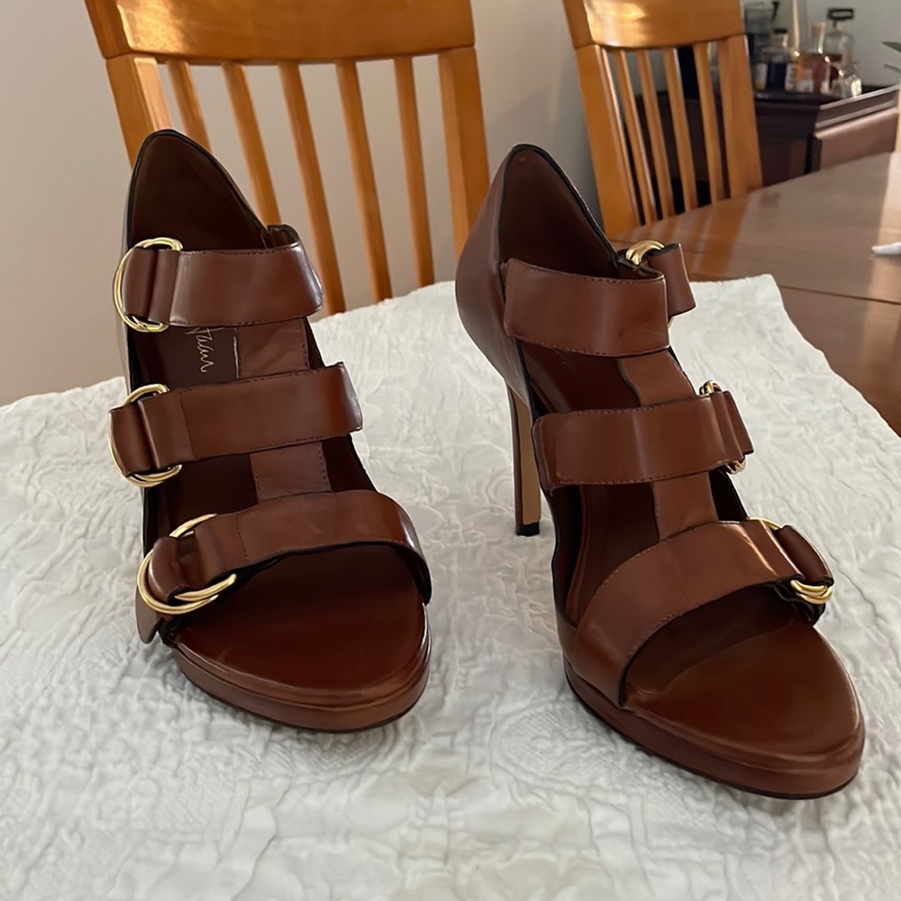 Cole Haan Brown Women’s Sandals 9B with 3” heel.